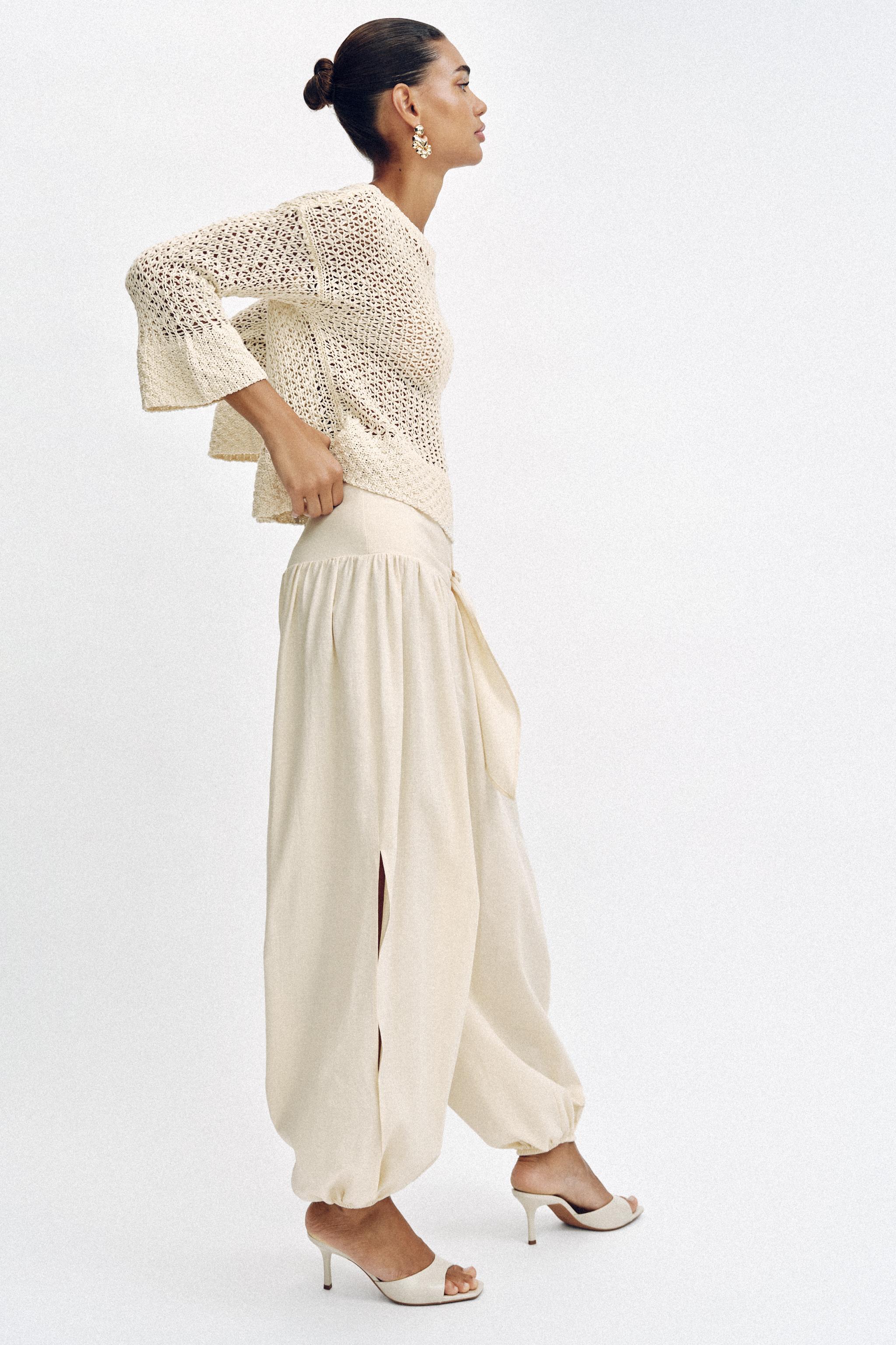 PANTALON BOUFFANT AVEC NŒUD